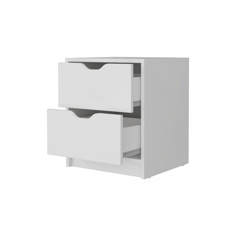 White Two-Drawer Nightstand