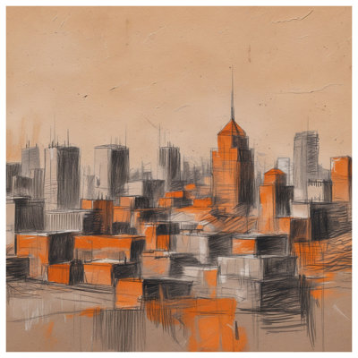 Couvre-lit matelassé abstrait Urban Skyline toutes tailles