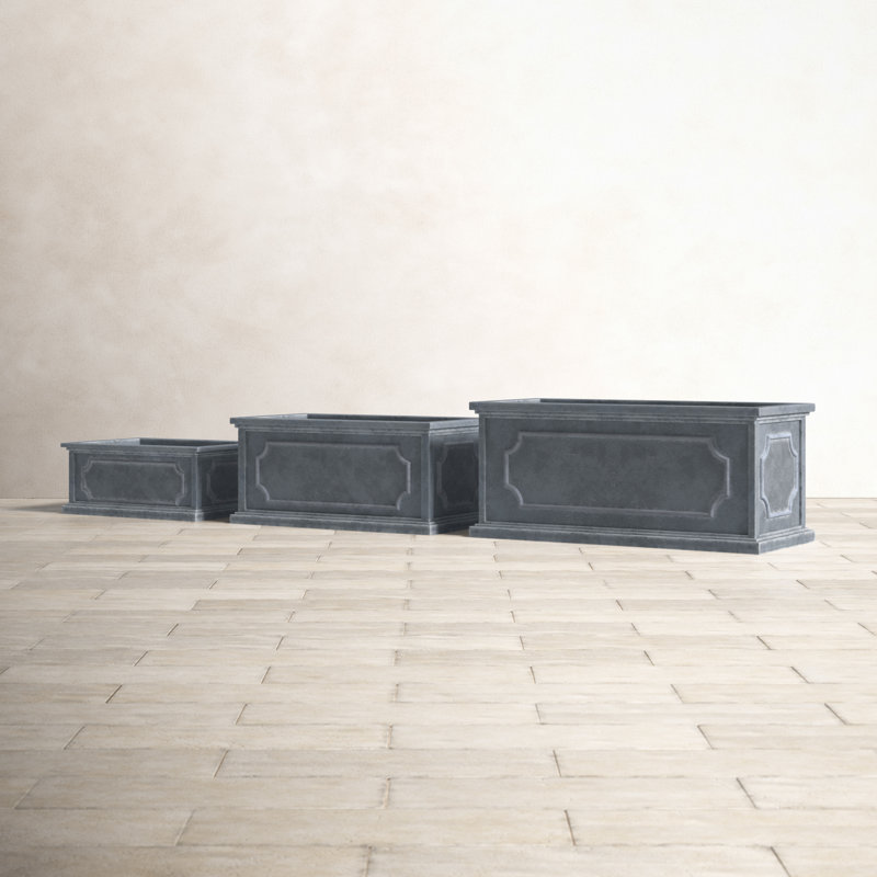 Ericson Handmade Window Box Planter - Set of 3, Lead Lite, 17" H x 39.5" W x 17.75" D
