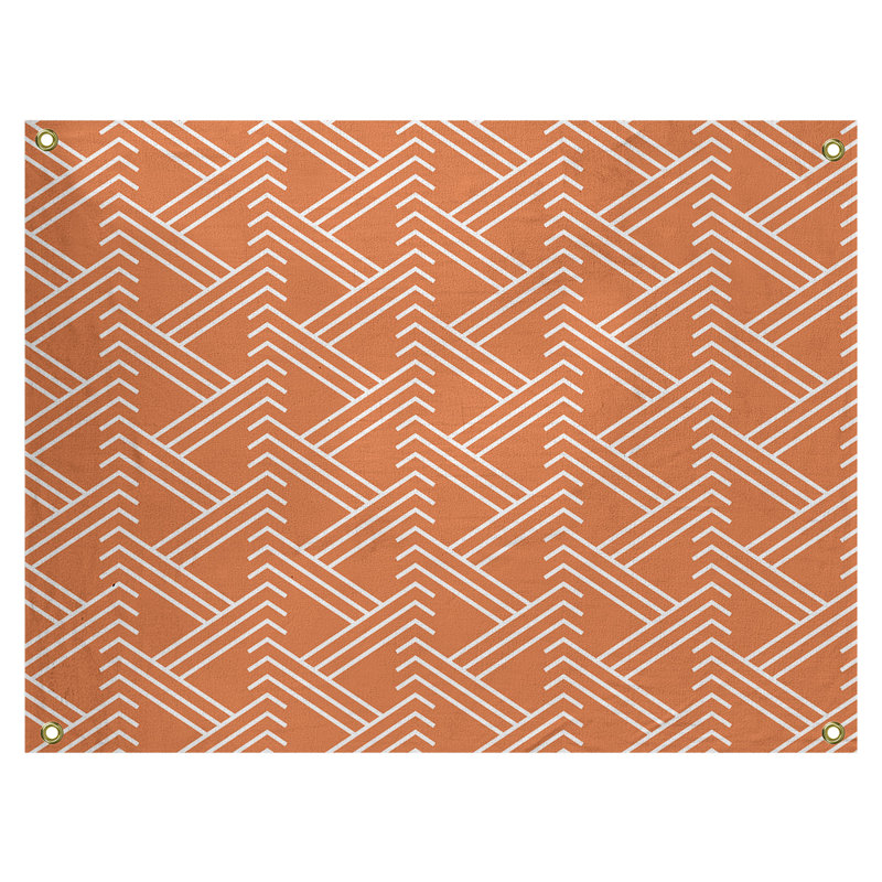 Tapisserie, H 50 po x l 59 po, Orange/Blanc
