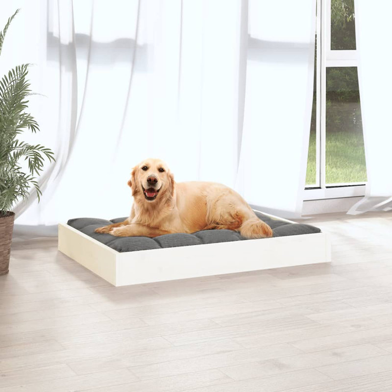 Lit pour chien Tucker Murphy Pet ™ 28,1 po x 21,3 po x 3,5 po en bois de pin massif, Moyen (l 28,1 po x P 21,3 po x H 3,5 po)