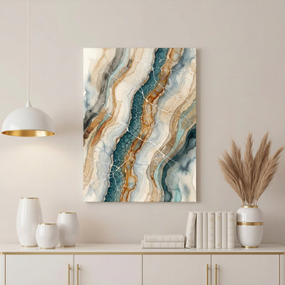 Art mural en toile Gallery Wrap pour le salon, la chambre à coucher, le bureau ou le vestibule - décoration murale décorative avec motif en marbre