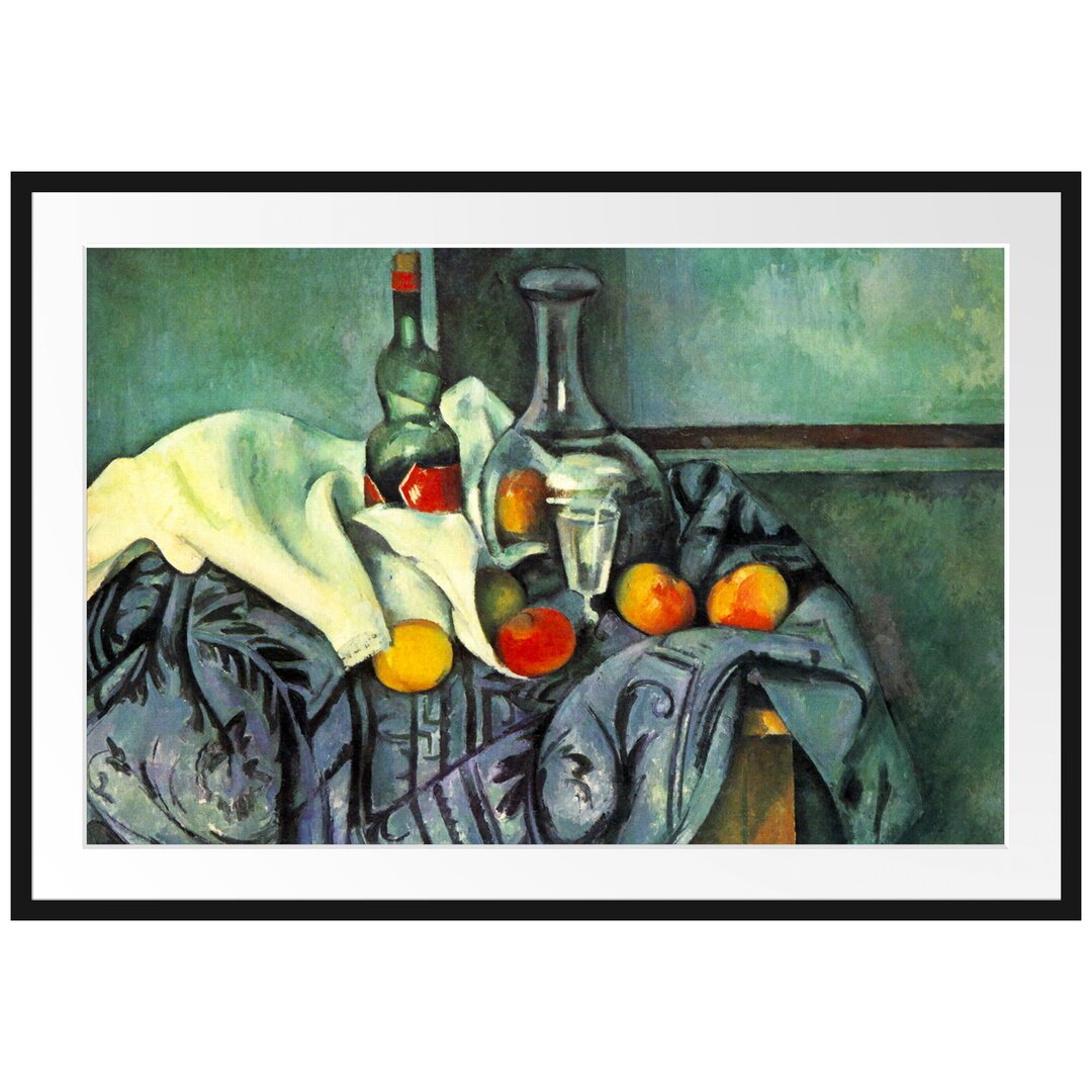 Gerahmter Kunstdruck Still Life Peppermint Bottle von Paul Cezanne