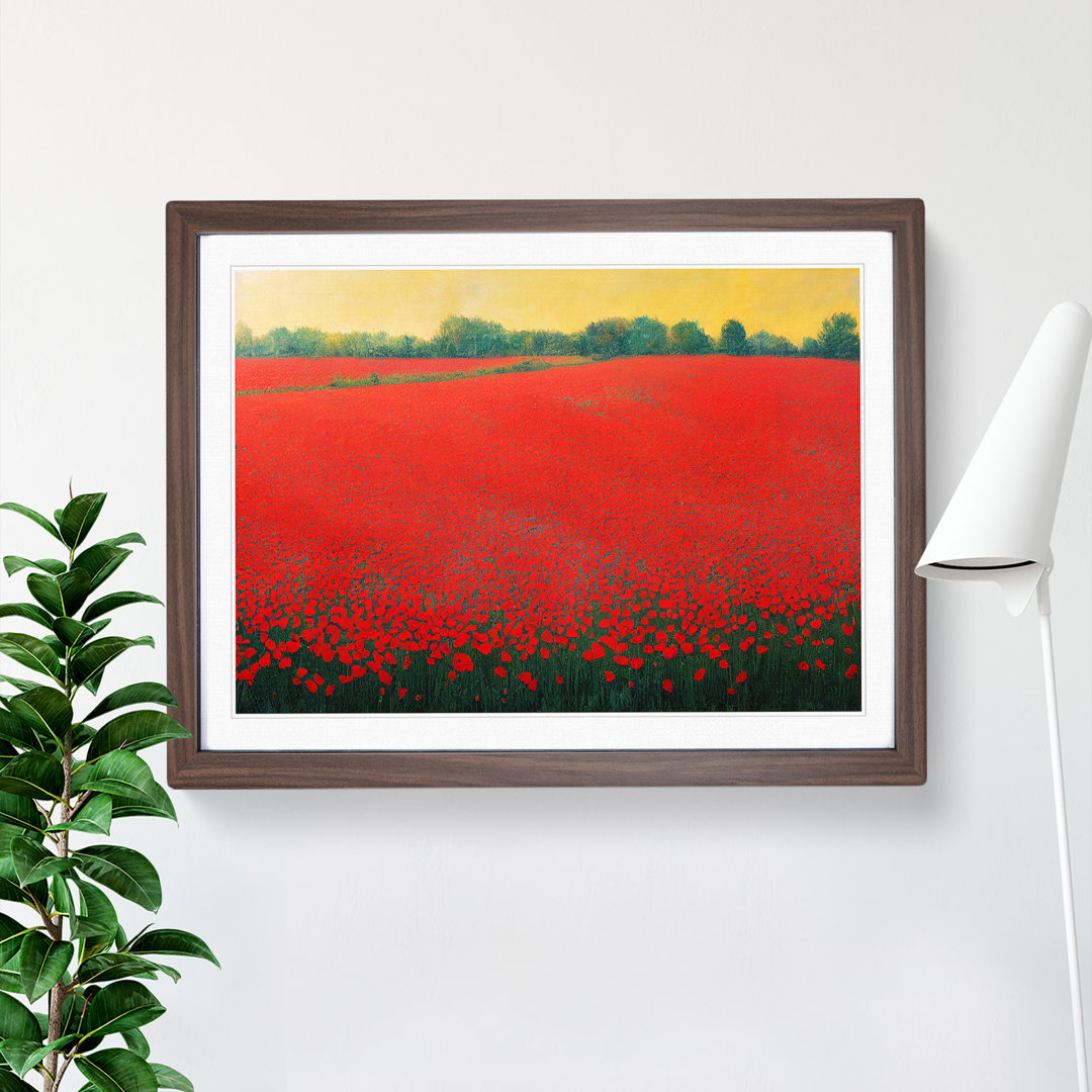 Idyllic Poppy Field Flowers - Single Picture Frame Print