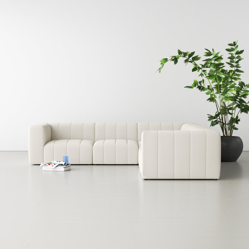 Bowry Upholstered L-Shaped Sectional, Fayette Cloud