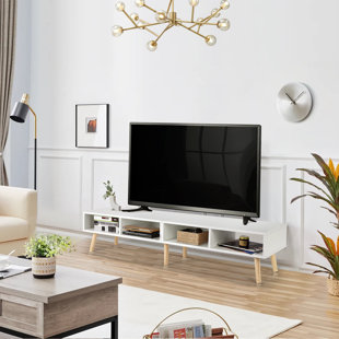 Meubles TV Petit meuble TV flottant domestique, meuble TV mural, étagères  flottantes avec 3 portes rabattables, console multimédia de divertissement