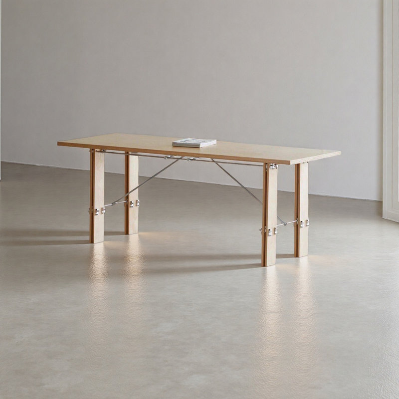  Bureau de designer de style Bauhaus, 29.52" H x 86.61" W x 31.49" D