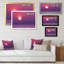 «Purple Sunset Over Mountain And Sea», reproduction sur toile-289408047-289408034