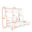 Lit escamotable en bois avec tablettes de rangement-435732329-435732330