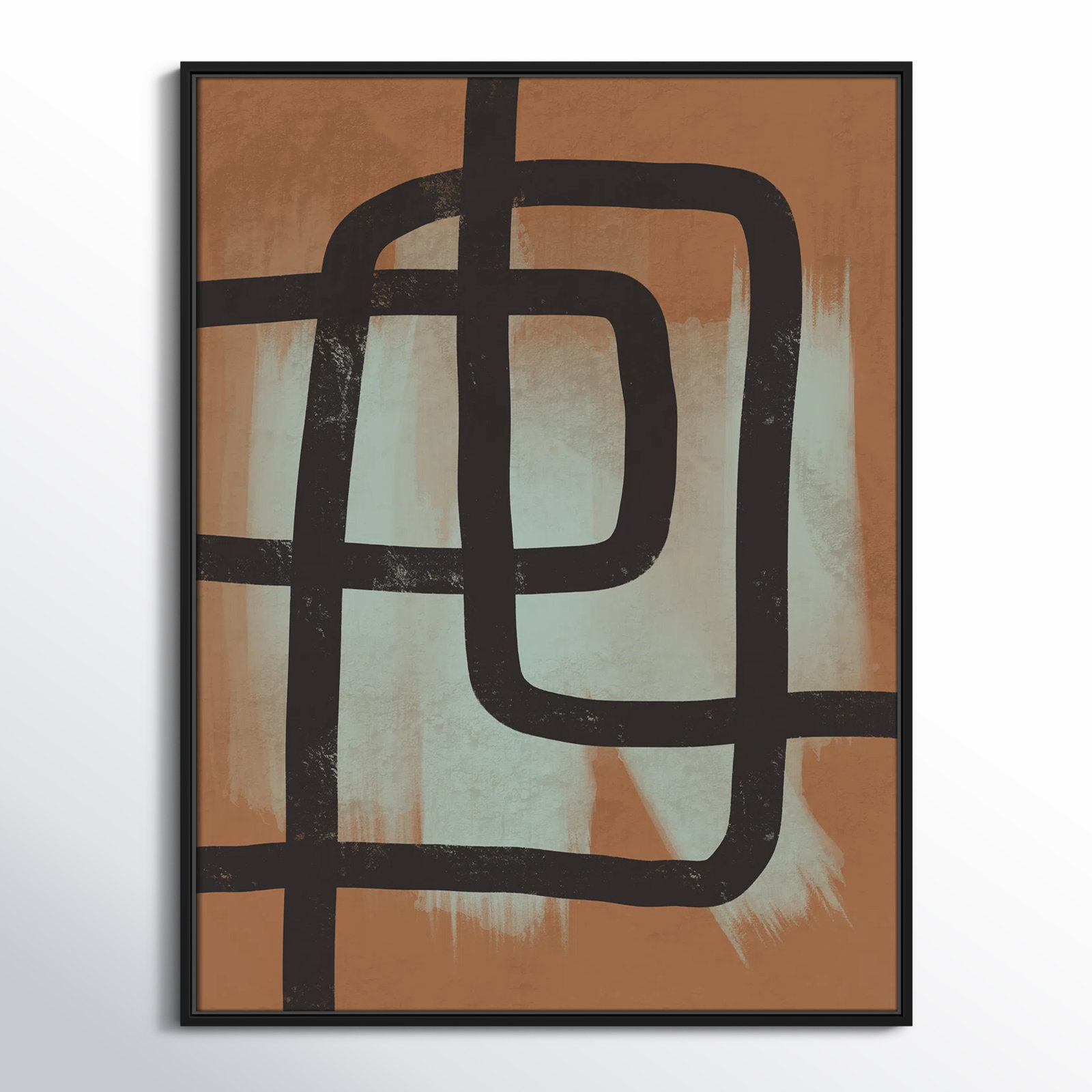 Many Paths Taken 2 Painting, Black, 41.5" H x 31.5" W x 2" D