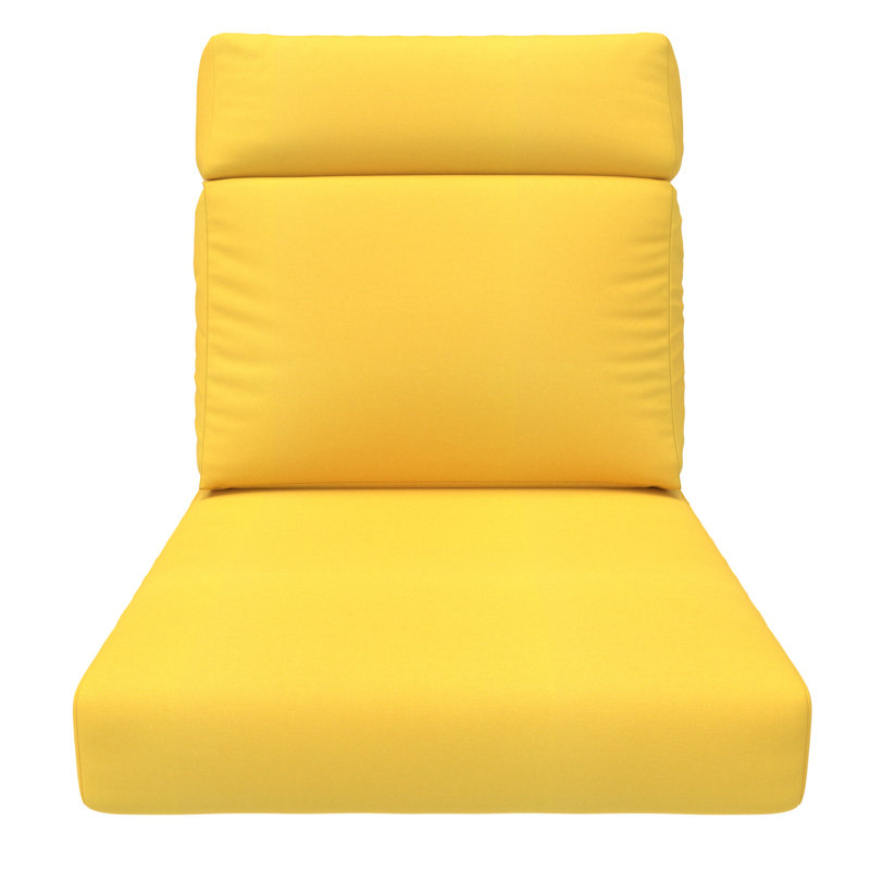 Sunbrella Outdoor High Back Chair Cushion, Adirondack Chair Cushion Set, 6 Inch, Yellow
