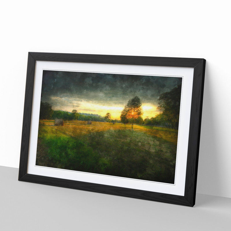 Countryside View - Picture Frame Graphic Art, 27cm H x 36cm W x 2cm D, Black Framed