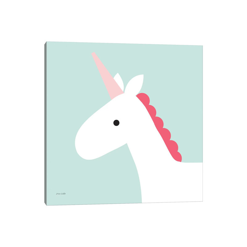 Unicorn by Ann Kelle - 1 Piece Wrapped Canvas Wall Art, 30.48 cm H x 30.48 cm W