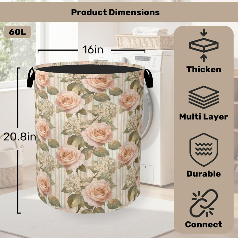 Panier à linge Rose - Organisateur de vêtements robuste et résistant