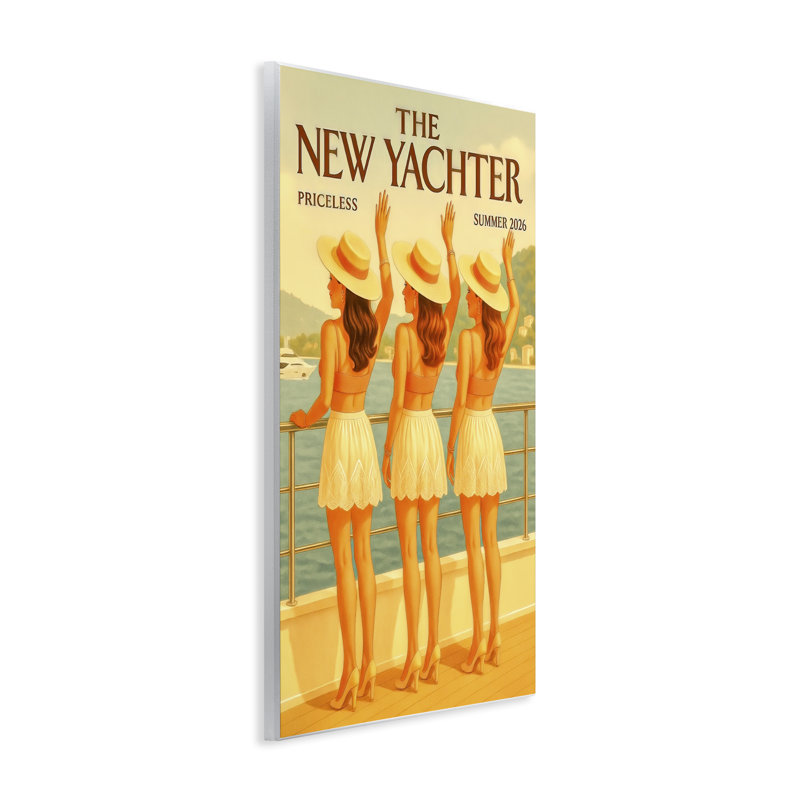 Magazine parodique, plaque murale Fashion Trio, design par Grotto Studios, H 19 po x l 13 po