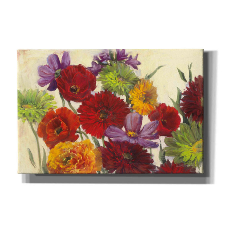 Wildon Home® Aarae Flower Scatter On Canvas by Carol Rowan Print | Wayfair