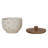Stoneware Garlic Onion Keeper with Mango Wood Lid