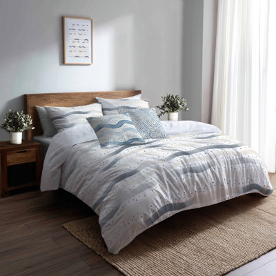 Ensemble de literie moderne 5 pièces - Ensemble de housse de couette et coussin décoratif Dots