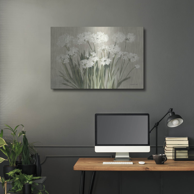  «Snowy Paper Whites Neutral» par Danhui Nai, art mural en métal