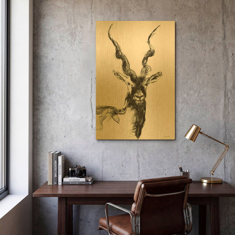 Art mural en métal doré 12 "x 16", 24 po x 36 po