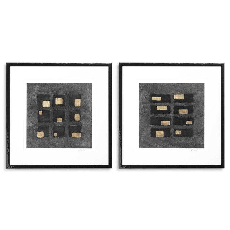 Washed Black Squares Print by Michael Willett