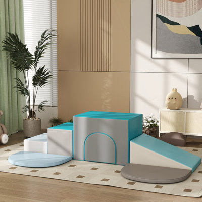 Équipement de jeu pour bébé 7 pièces, grimpeur pour tout-petits rampant pour la créativité et la découverte de formes avec surface facile à nettoyer, jouet d'escalade pour tout-petits, contemporain