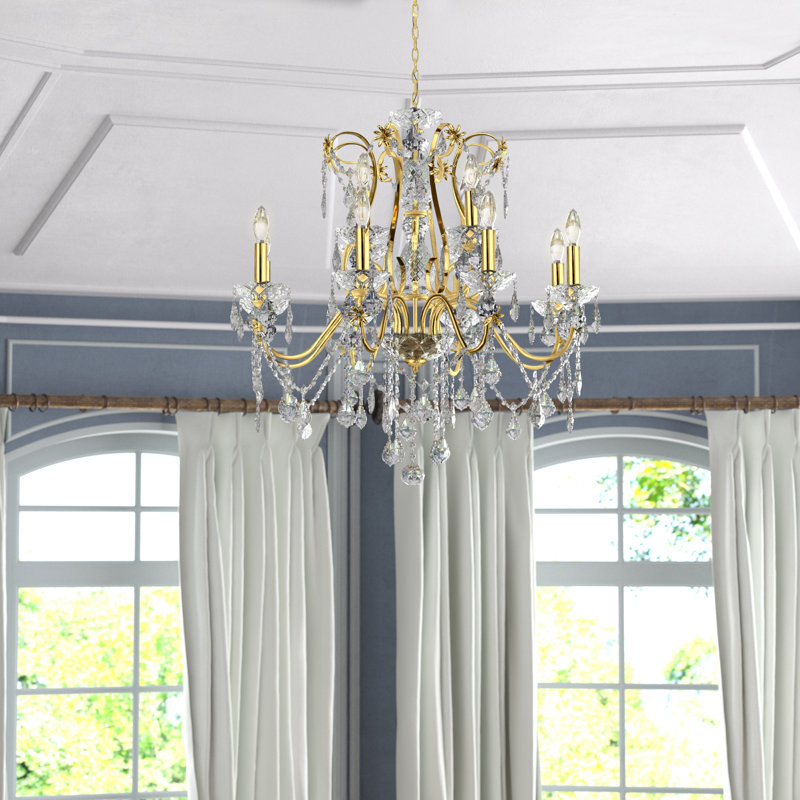Dagmar 12-Light Dimmable Traditional Chandelier, Gold