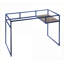 Bureaux, bureau moderne avec plateau en verre avec rangement | Finition bleue | Cadre en métal