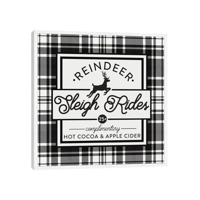 Plaid Holidays III - Print on Canvas, 66.04 cm H x 66.04 cm W, White Framed
