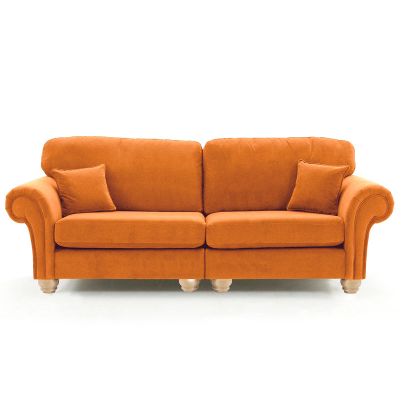 Foreston 4 Seater Velvet Sofa, Burnt Orange