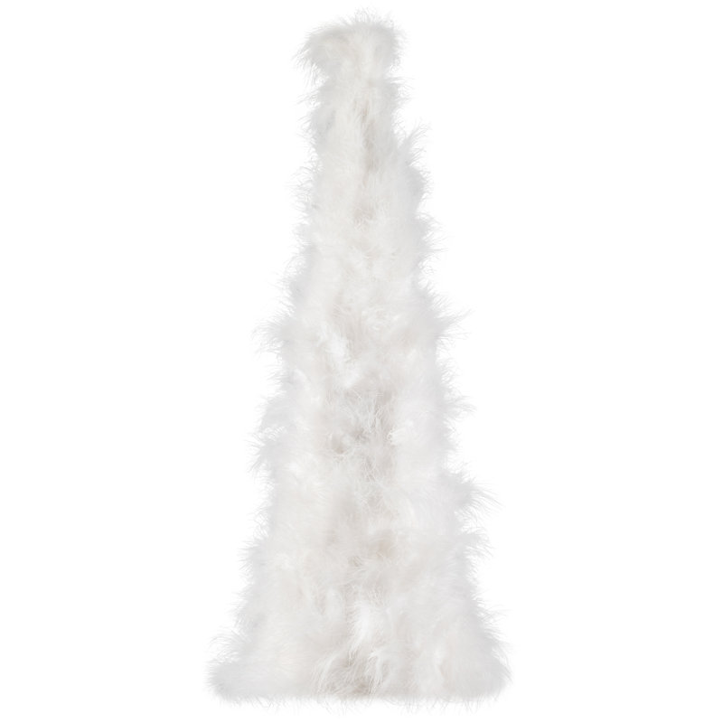 Décoration de Noël en forme de cône de plumes Wispy, H 16 po x l 6 po x P 6 po