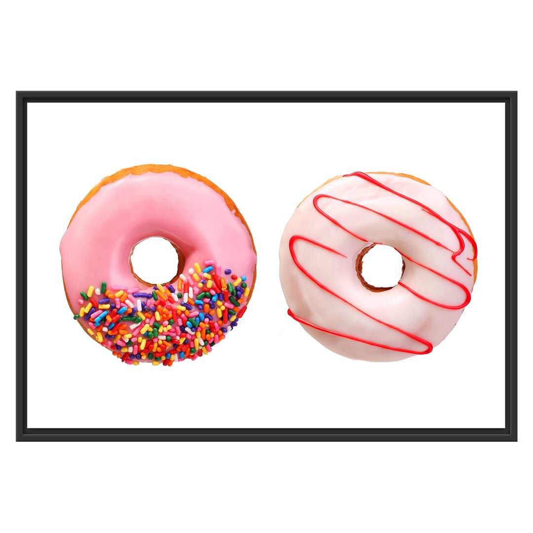 Gerahmtes Wandbild Glasierte Donuts