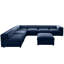 6 modulaires modulaires avec rangement, salon moderne, chenille bleue, revêtement en chenille ergonomique, 6-2043572099