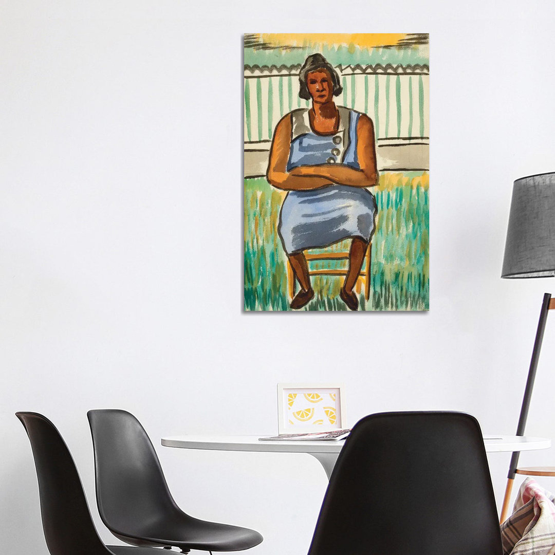 Sitzende Figur von Malvin Gray Johnson - Galerie-verpackte Leinwand Giclée auf Leinwand