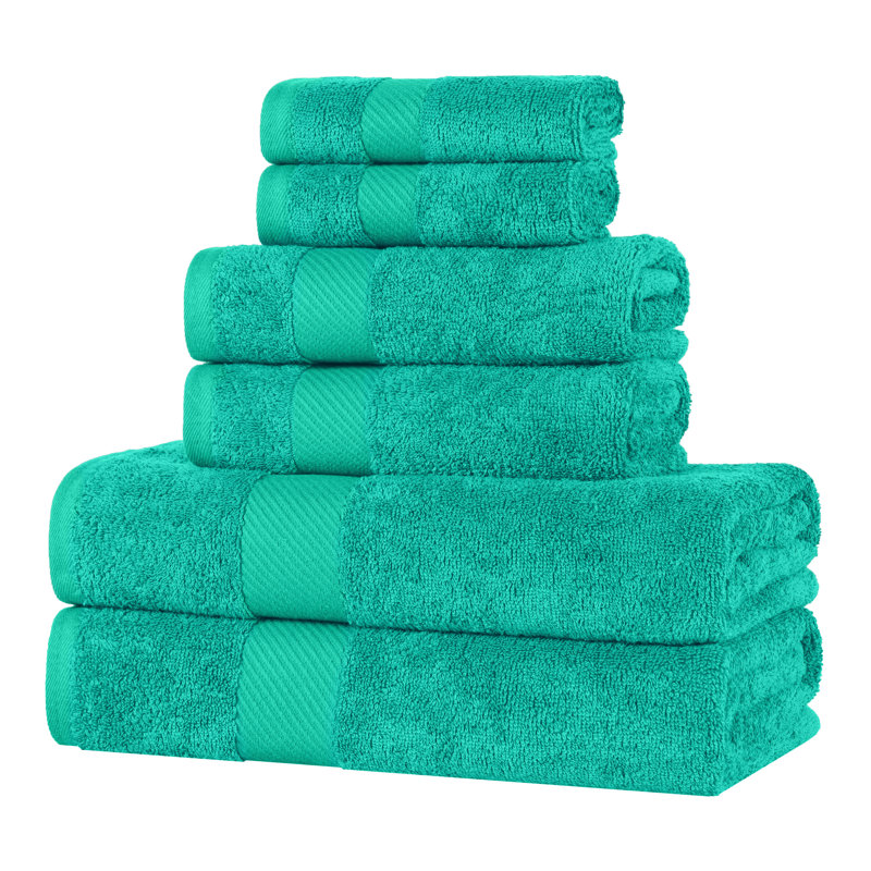 Ensemble de serviettes de bain 6 pièces, Vert mer