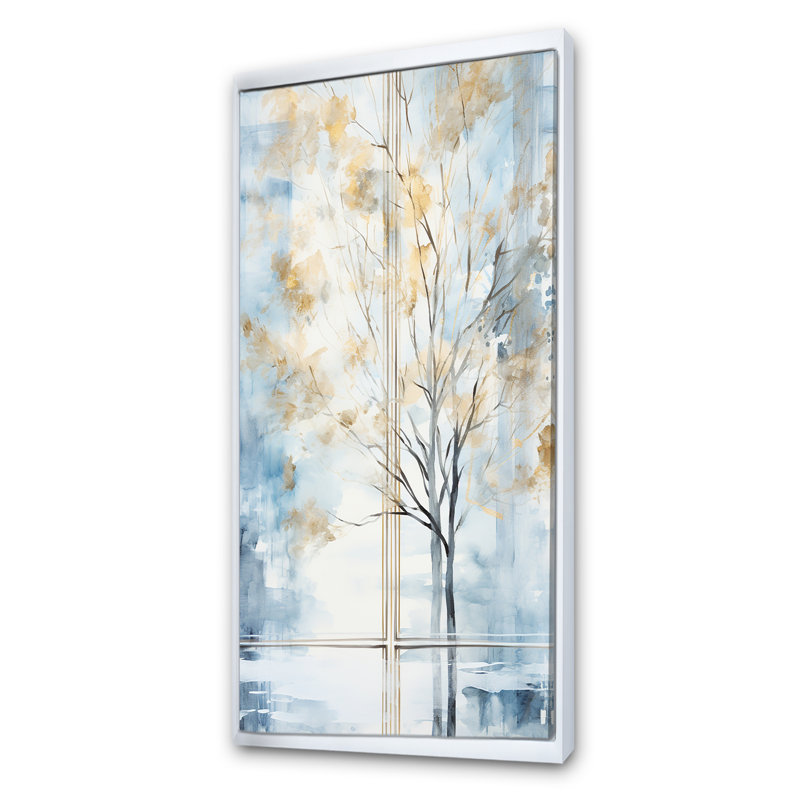 «White Forest Window View - Farmhouse Windows», art mural, Cadre flottant blanc, H 60 po x l 28 po x P 1,5 po