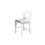 Dossier blanc moderne et contemporain de 2 chaises hautes de style moelleux en bois d'hévéa avec coussin en tissu-1282773448