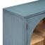 Grande armoire-buffet à 4 portes avec portes vitrées, armoire arquée avec tablettes réglables pour la cuisine, la salle à manger et le salon (bleu marine)