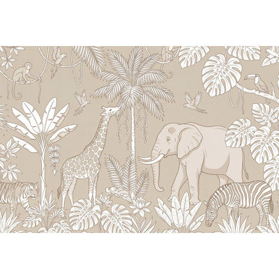 Papier peint jungle animaux tropicaux