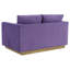 Causeuse en velours de style Mid-Century Berengarius de 55 po, base dorée, sans assemblage-228235753