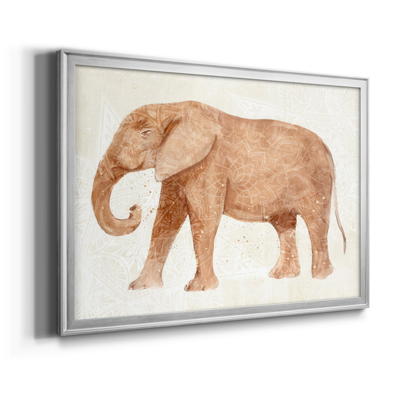 Éléphant sagesse I - ensemble de 2 cadres photo, H 36,5 po x l 53 po x P 1 po, Chrome