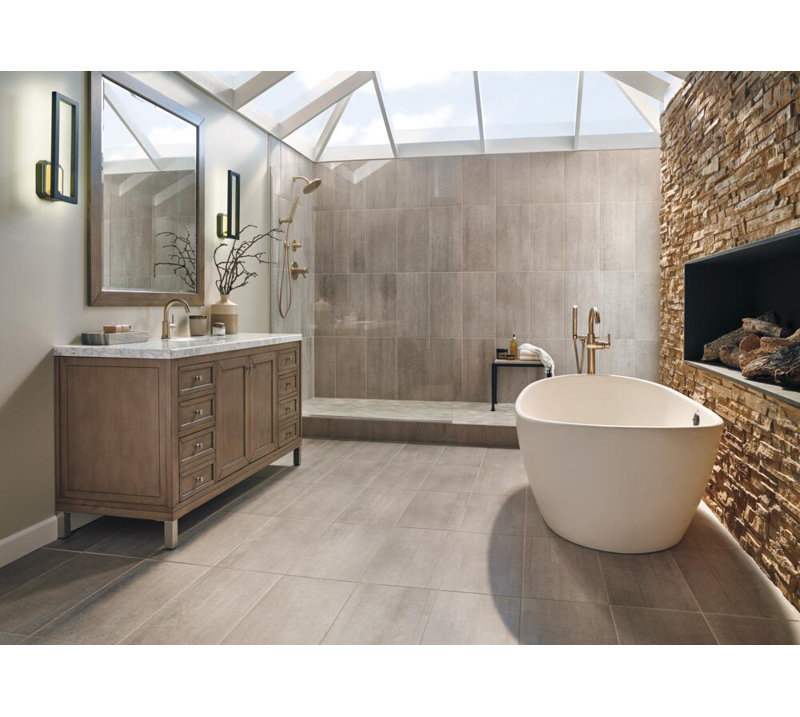 Trinsic Thermostatic Fixed Shower Head, Brilliance Champagne Bronze