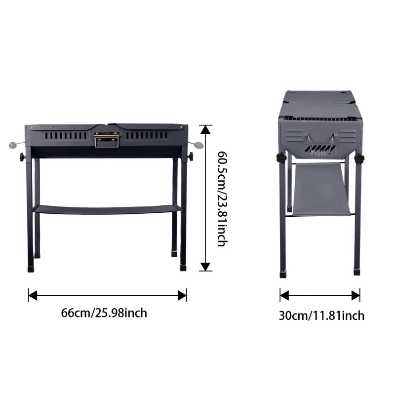Living And Home 66cm W Portable Charcoal Grill