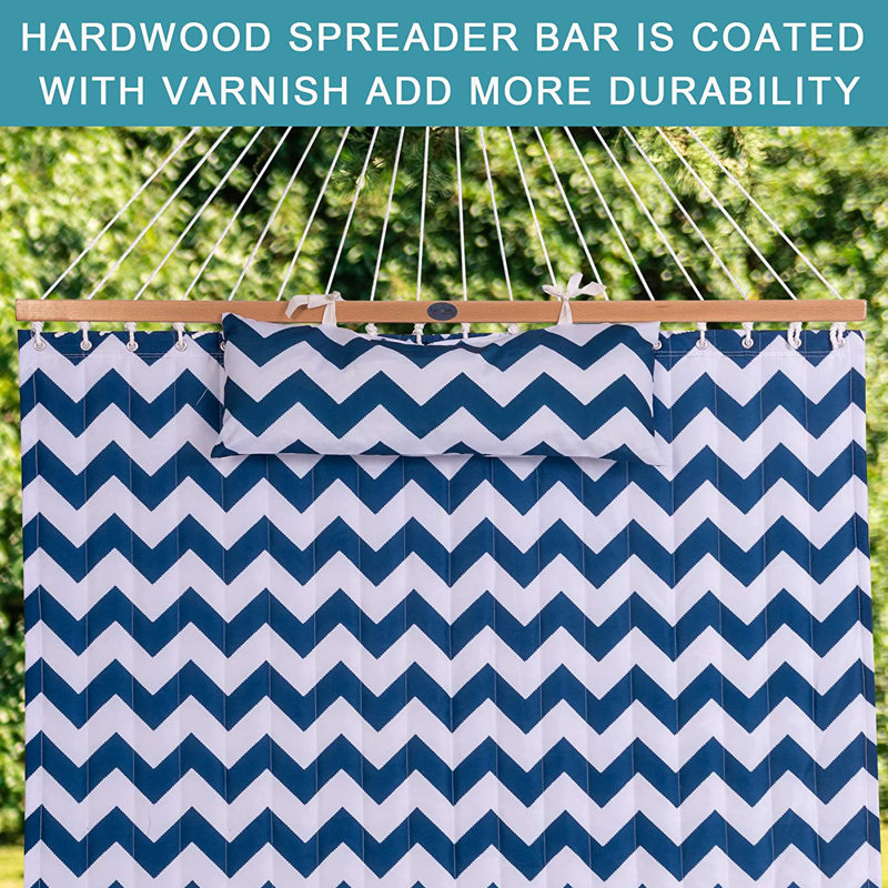 Hamac à barre d'écartement double, Chevron bleu