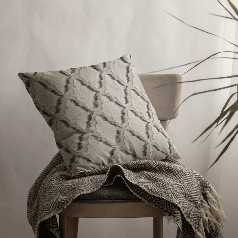 Animal Print Reversible Throw Pillow, 20" x 30", Ikat, Brown/Beige