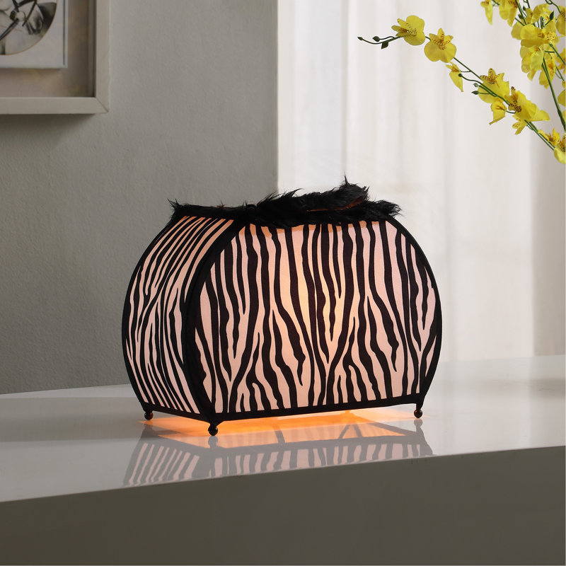 Sac à main 11,75 po imprimé zébré avec lampe de table noire