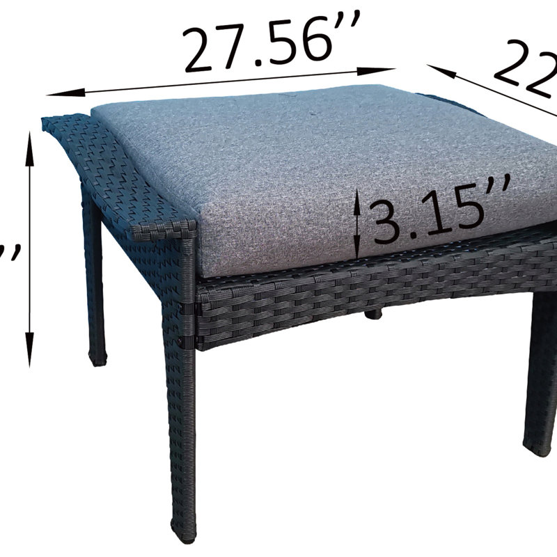 Ensemble de conversation d'extérieur avec repose-pieds et coussins 5 pièces Patio Furniture