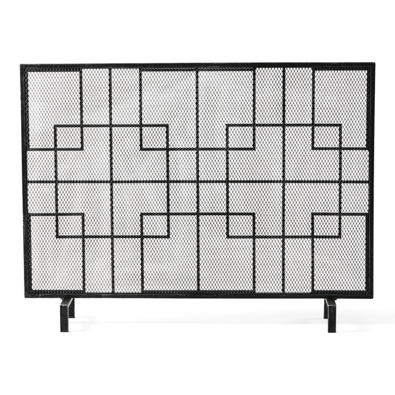 Geometric Iron Fireplace Screen - Add A Stylish Element To Your Pattern Protector