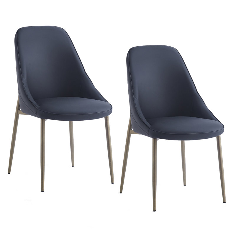 Chaise d'appoint en similicuir Barhorst, Noir, noir, noir, noir
