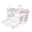 Lit superposé dans la chambre à coucher avec lit gigogne simple et options de rangement spacieuses-273319006